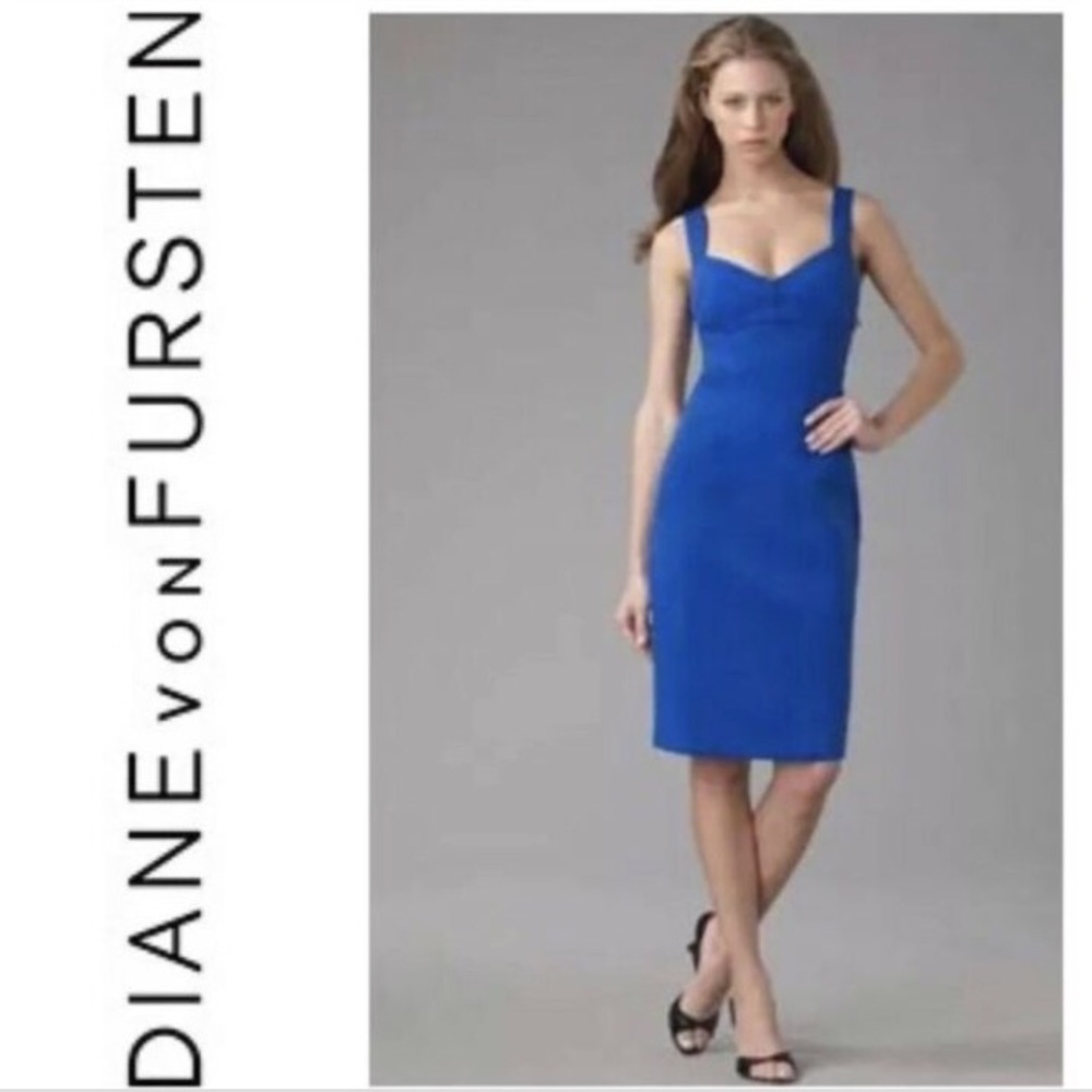 Diane Von Furstenberg Cobalt Blue Heron Dress